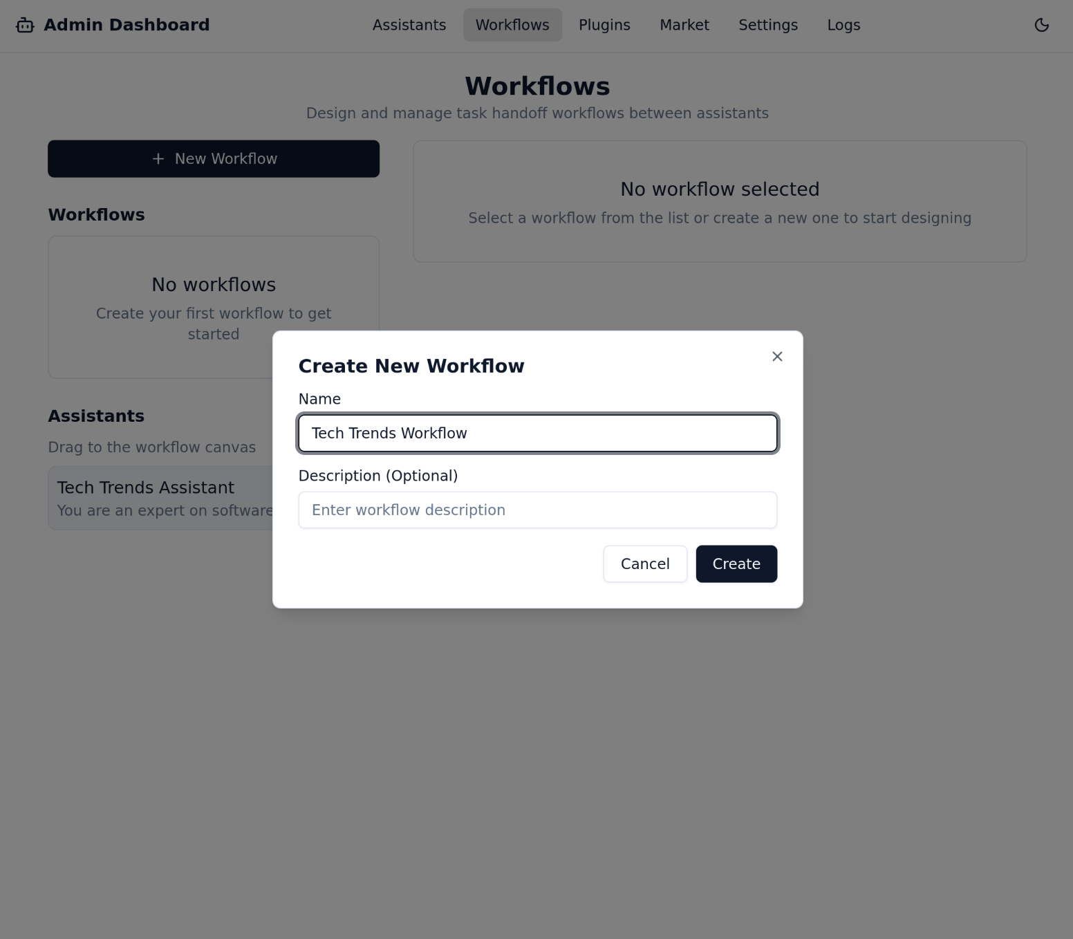 Adding a New Workflow Screenshot